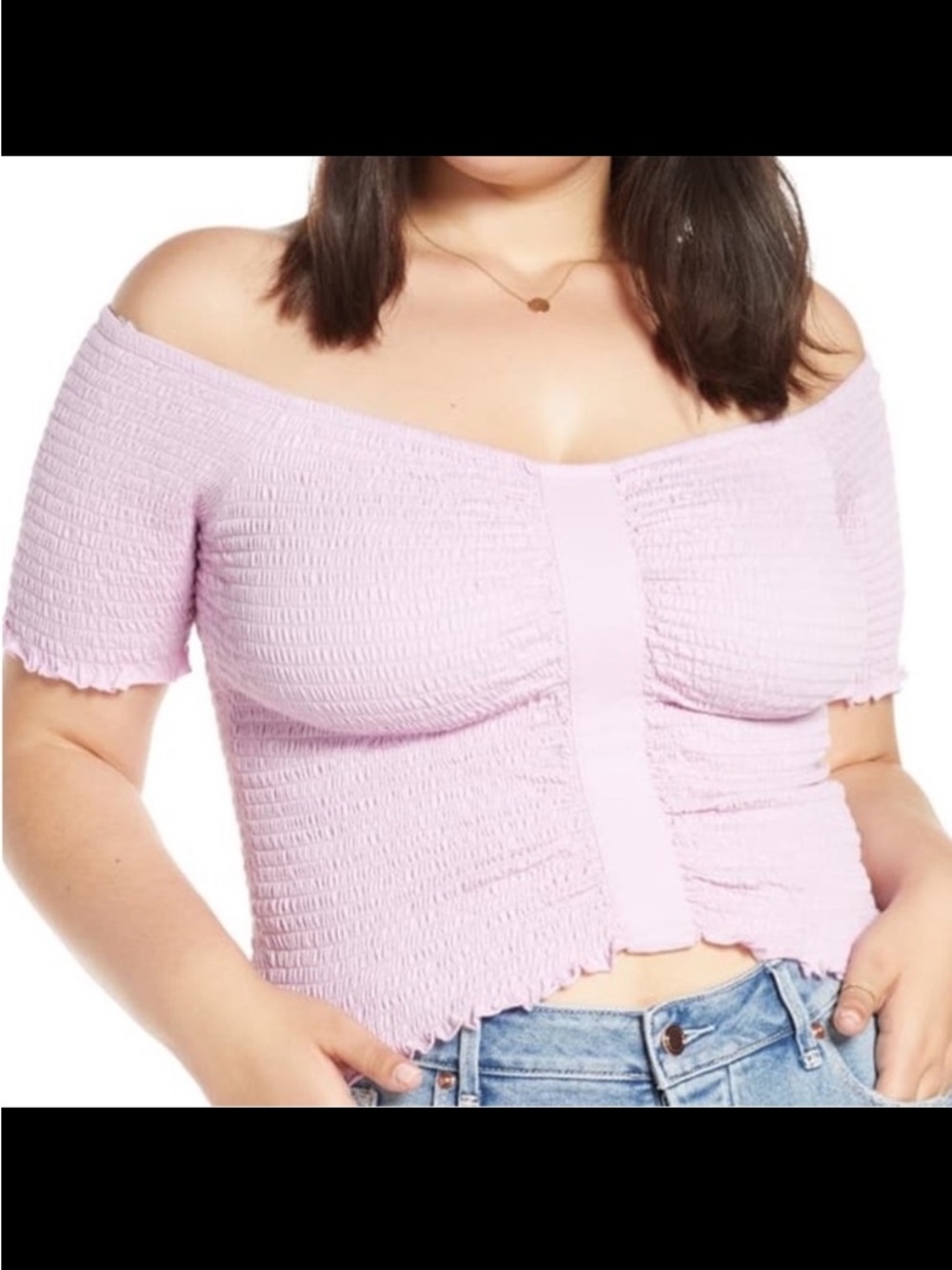 BP Smocked Off the Shoulder Top